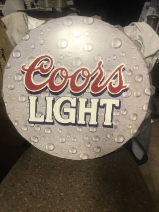 Coors Light Bottle Cap Sign Large Vintage Beer Lager Tin Metal Silver