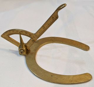 Vintage Hoof Gauge Brass Angle Measurement Farrier - 1970s
