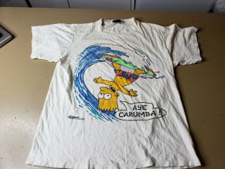 Vintage Matt Groening The Simpsons Bart T - Shirt Single Stitch
