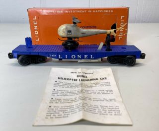 Lionel 3419 Operating Helicopter Car With Box And Instructions