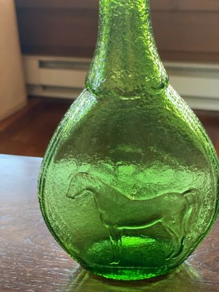 Vintage Dan Patch Green Wheaton Glass Flask Bottle Harness Horse Racing