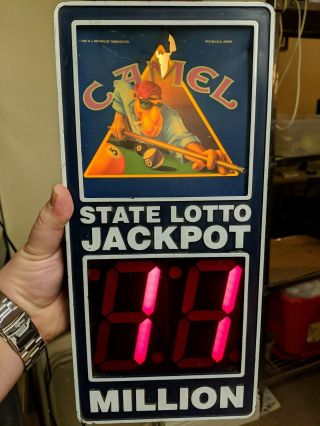 Vintage 1992 Joe Camel Electric State Lotto Store Light Carryout