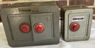 2 - Vintage Mosler Junior Bank Vault Safes Combination W/ Alarm Ring