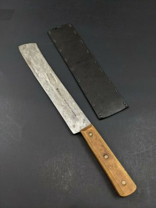 Vintage J A Henckels Knife Machete Butcher 12 Inch Wood Handle Solingen Germany