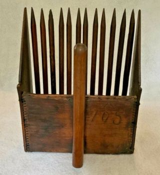 Vtg Wooden Blueberry Cranberry Hand Berry Picker Scoop Rake Country Decor