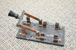 Vintage/antique Frankenstein Steampunk Industrial Throw Switch Copper & Slate