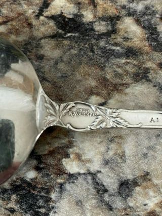 Vintage SET OF 6 1835 R Wallace Floral Bouillon Spoons Silver plate No Monogram 3