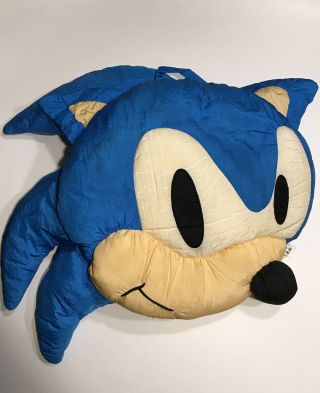 1994 Vintage Sega Sonic The Hedgehog Head Plush Pillow With Handle Play By Play