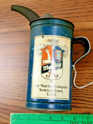 Vintage Maytag Oil & Gas Fuel Mixing Can W/ Handle & Spout