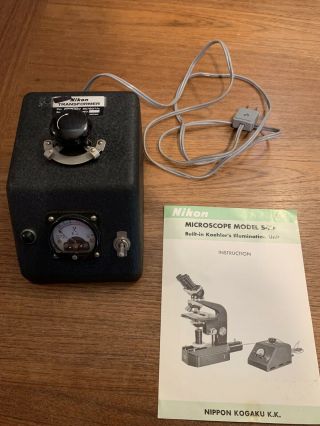Nikon Transformer Vintage Microscope Lamp 100/115v 50/60 C/s 6v5a