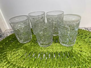 Set Of 5 Unmarked Waterford Cut Crystal Pattern Tumbler 4 " Juice Glasses Vintage