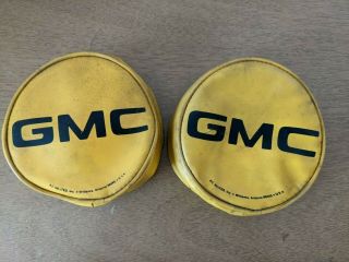 Vintage Kc Hilites Gmc Yellow Round Vinyl Off Road Light Cover Pair 6 Inch