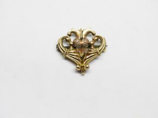 Antique Victorian Gold Filled Watch Pin Watch Fob Rfs&co Simmons Heart Pin