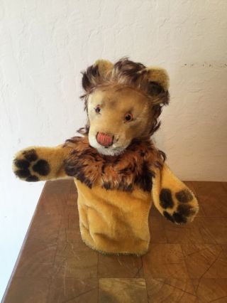 Vintage / Rare Steiff Leo The Lion Mohair Hand Puppet