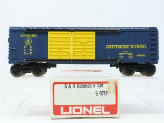O Gauge 3 - Rail Lionel 6 - 9712 B&o Baltimore & Ohio Double Door Box Car 9712