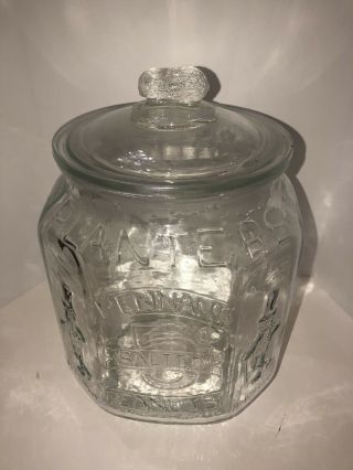 Vintage Mr Peanut Glass Jar