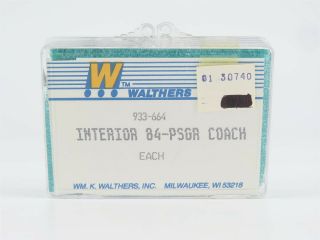Ho Scale Walthers 933 - 664 Vintage 84 Coach Passenger Interior Kit