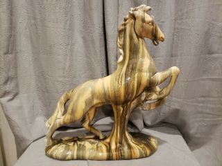 Huge 15 1/2 Inches Tall Vintage Prancing Horse Statue Sculpture Figure Heavy