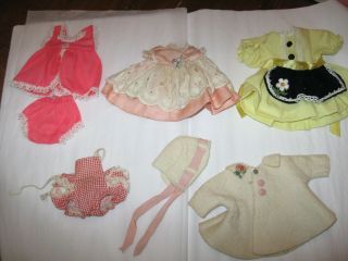 Vogue Ginnette Doll Tagged Outfits Incl.  Coat,  Hat,  Dresses,  Bloomers