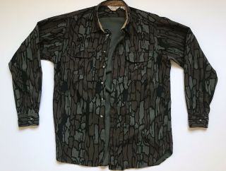 Vintage Cabela’s Trebark Camo Hunting Shirt Mens Xlarge Tall Made In Usa