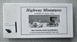 Ho: 1904 Curved Dash Oldsmobile & Olds Rr Inspection Car,  A Double Styrene Kit