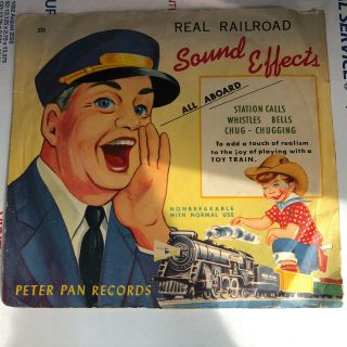 1953 Peter Pan Records American Flyer Real Railroad Sounds Record,  In Orig Pack
