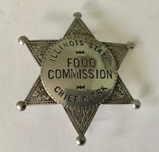 Vintage Illinois State Food Commission Meyer & Wenthe Badge