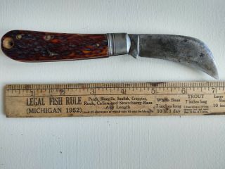 Vintage Remington Hawkbill Jig Boned Folding Knife Pruner