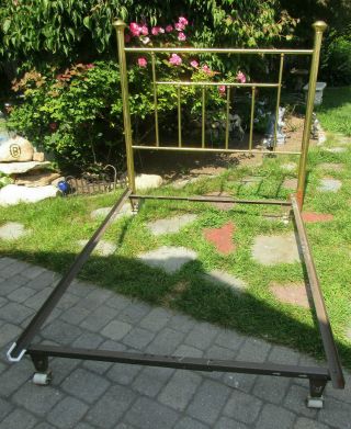Vintage Brass Bed Frame Full Size Headboard With Rails 56 " Wide Nr