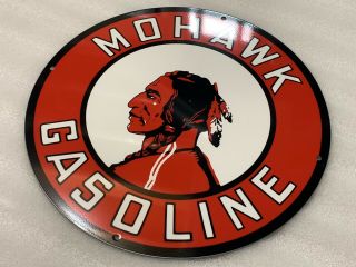 Mohawk Indian Gasoline Motor Oil Sign Gas Vintage Style Steel Metal Sign