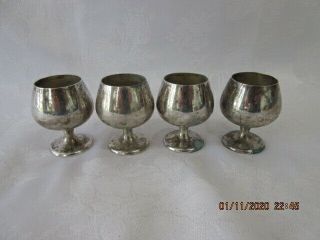 Set Of 4 Vintage Gorham 955 Sterling Silver 2 " Goblets Or Shots Cups,  88 Grams