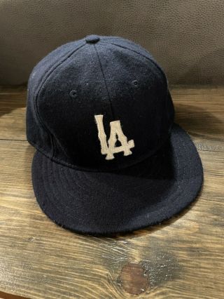 Vintage Ebbets Field Flannels Los Angeles Wool Strapback Hat,  Great Shape