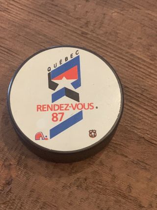 Vintage Rare Old Nhl All Star Game Quebec Rendezvous - Vous 1987 Hockey Puck