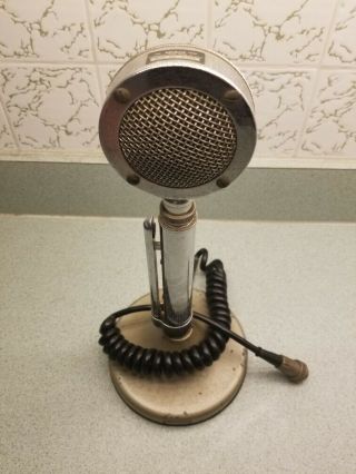 Vintage Chrome Astatic D - 104 Lollipop Microphone With G Stand Base Ham Cb Radio