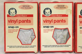 5 Boxes Vintage Gerber Vinyl Pants Sz Medium Snap On 13 - 18 lbs Pull - Ups 2