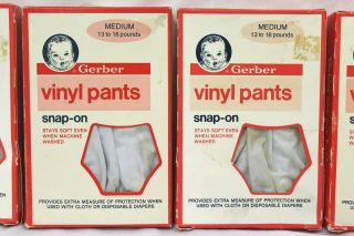 5 Boxes Vintage Gerber Vinyl Pants Sz Medium Snap On 13 - 18 lbs Pull - Ups 3