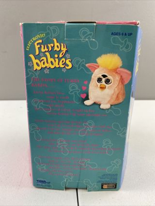 Vintage 1999 FURBY Babies Blue and Pink w/ Blue Eyes With Tag 70 - 940 3