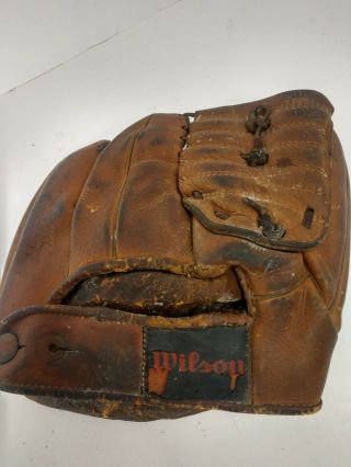VINTAGE WILSON PROFESSIONAL A2170 TWO FINGER LEATHER BALL HAWK 3 BASEBALL GLOVE 2