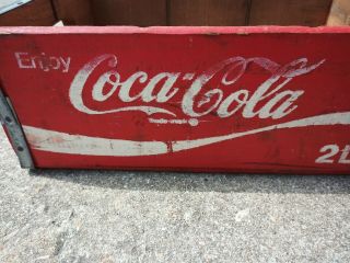 Vintage Red Enjoy Coca Cola Wooden Crate 2L 2 Liter 16.  5 x 10.  5 Vintage Coke 2