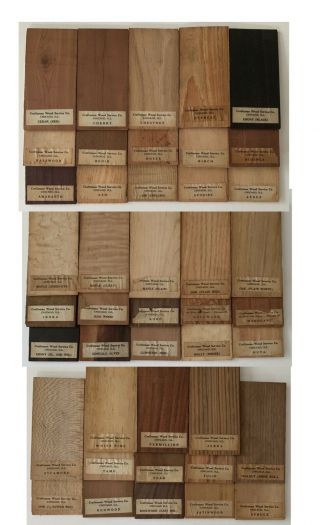 Vintage Wood Sample Kit,  Craftsman Wood Service Co.  Chi.  43 Samples,  Many Rare