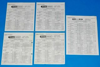 5 X Tri - Ang,  Hornby,  Minic Price Lists 1967 To 1968.  Fair To.  Triang.  00 Oo