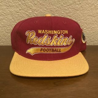 Vintage Washington Redskins Wool Starter The Natural Script Snapback Hat Cap