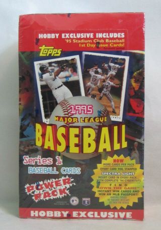 1995 Topps Baseball Hobby Box Series 1 Factory 36 Power Packs Vintage