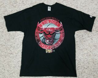 Vintage Starter Chicago Bulls 1998 Nba Finals Champion Tour T - Shirt Men Size Xl