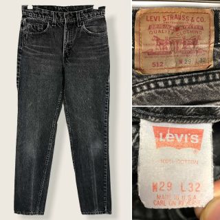 Vintage 90s Levis Usa 512 Slim Tapered High Waisted Mom Jeans Meas.  Sz 28x30.  5