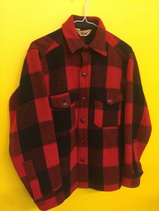 Vtg Woolrich Flannel Shirt Made In Usa Red Vintage Size 15 Retro Hunting Farm