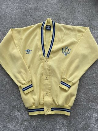 1986 - 89 Everton Football Club Umbro Cardigan Jumper Xs Vintage Retro Very Rare
