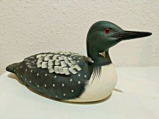 Loon Hand Carved Wooden Duck Decoy Signed L Lightfoot