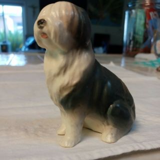 Vintage Hagen - Renaker English Sheepdog Figurine,  Label Xlnt 3 - 1/2”