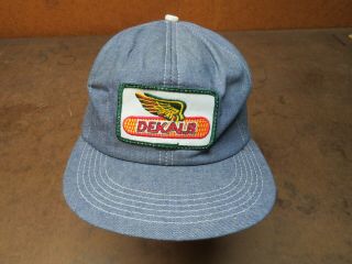 Vintage Dekalb Denim Seed Corn K - Brand Usa Snapback Hat Trucker Farm Patch Cap